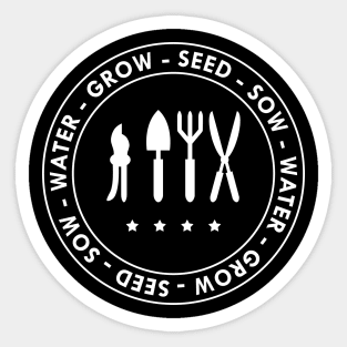 Gardener - Seed Sow Water Grow Sticker